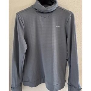 New Nike Womens Sz L Running Shirt Pullover Gray Therma Fit Long Sleeve Reflect